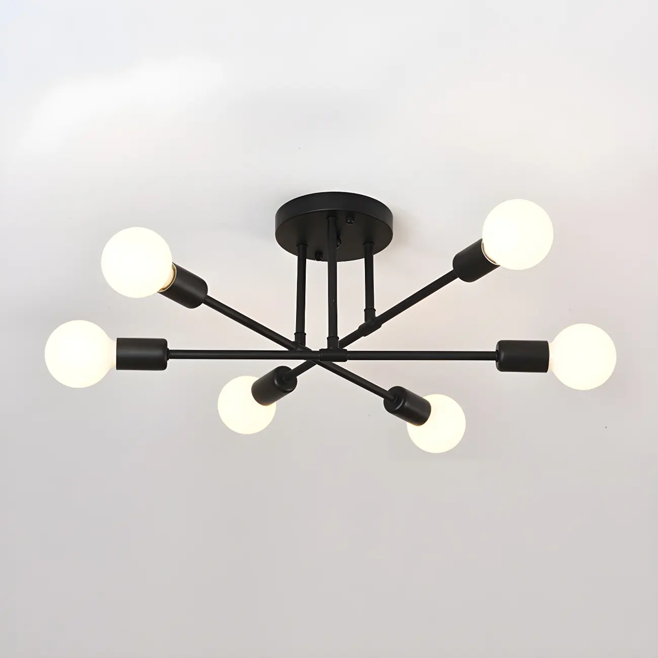 Industrial Metal LED Semi Flush Ceiling Light for Bedroom Image - 13 | homeyfad