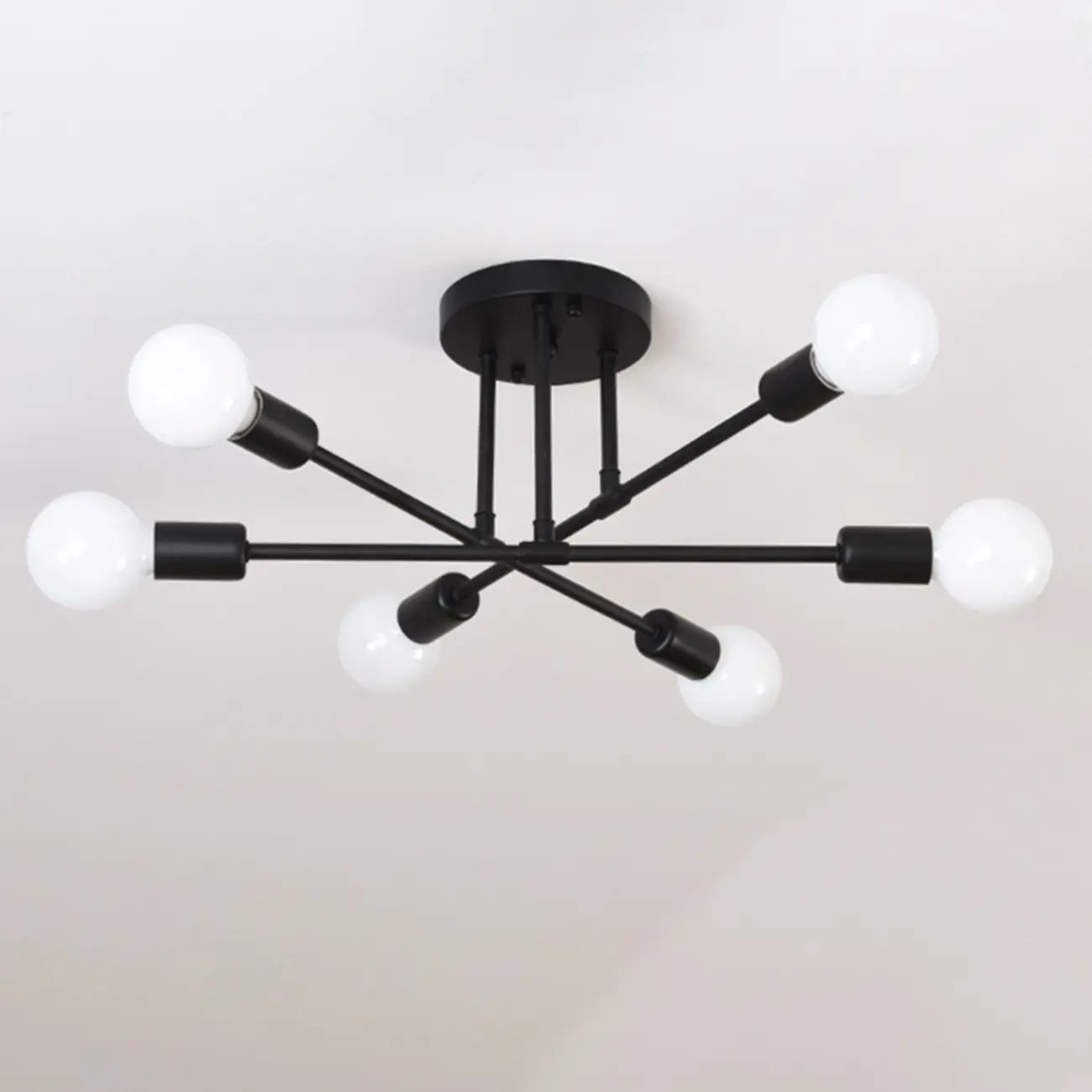 Industrial Metal LED Semi Flush Ceiling Light for Bedroom Image - 14 | homeyfad