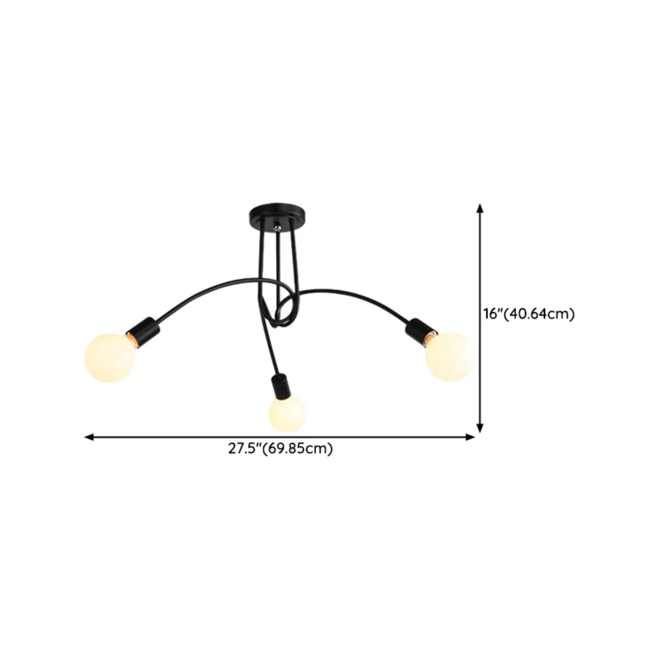 Industrial Metal LED Semi Flush Ceiling Light for Bedroom Image - 19 | homeyfad