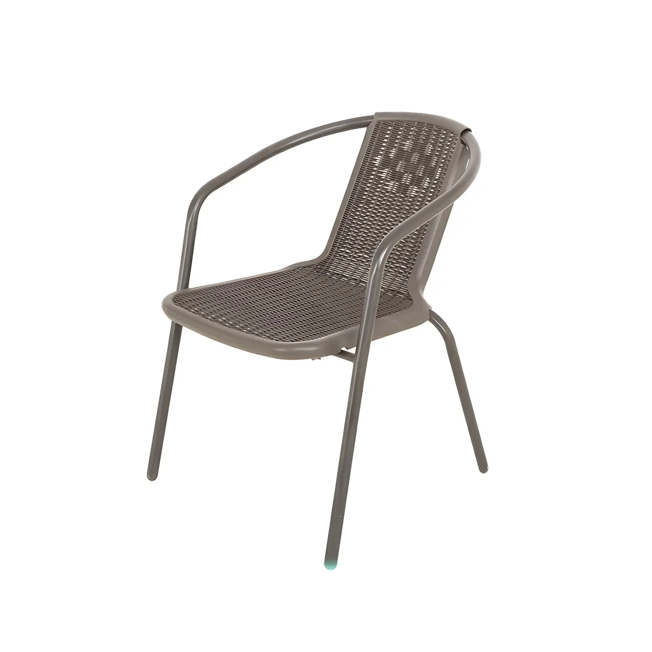Modern White Steel Armrest Outdoor Dining Table Image - 2 | homeyfad