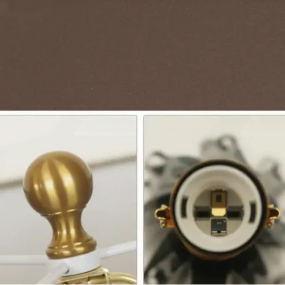 Modern Green Glass Table Lamp with Fabric Shape Image - 8