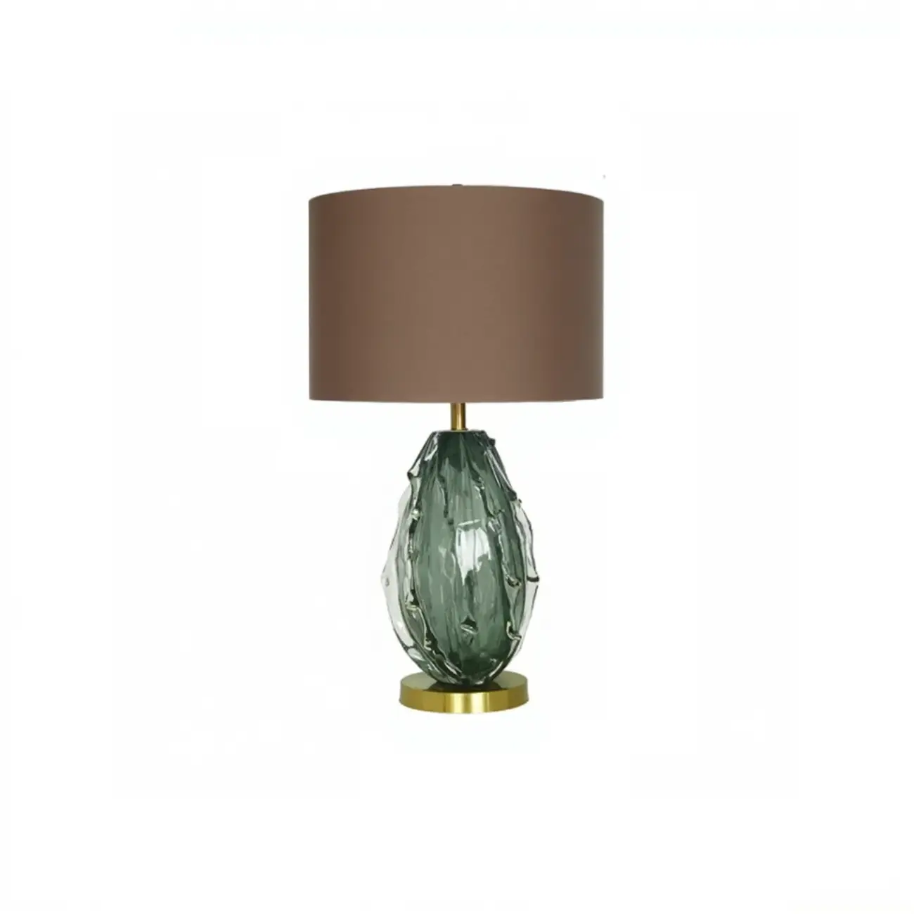 Modern Green Glass Table Lamp with Fabric Shape Image - 6 | homeyfad