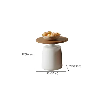 Modern Round Wood Brown Coffee Table with Storage Image - 15