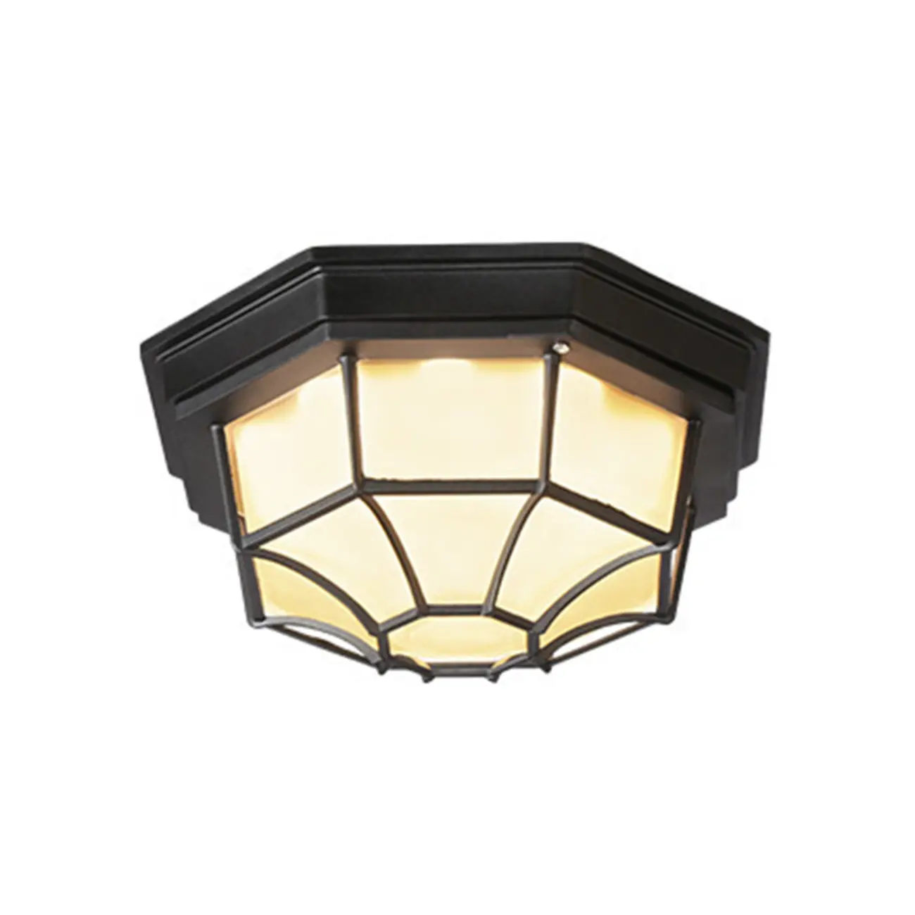 Outdoor Industrial Dimmable LED Flush Mount Ceiling Light | homeyfad