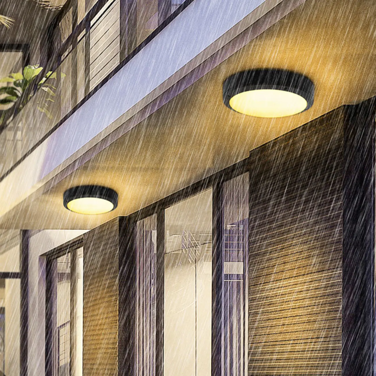 Outdoor Industrial Dimmable LED Flush Mount Ceiling Light | homeyfad