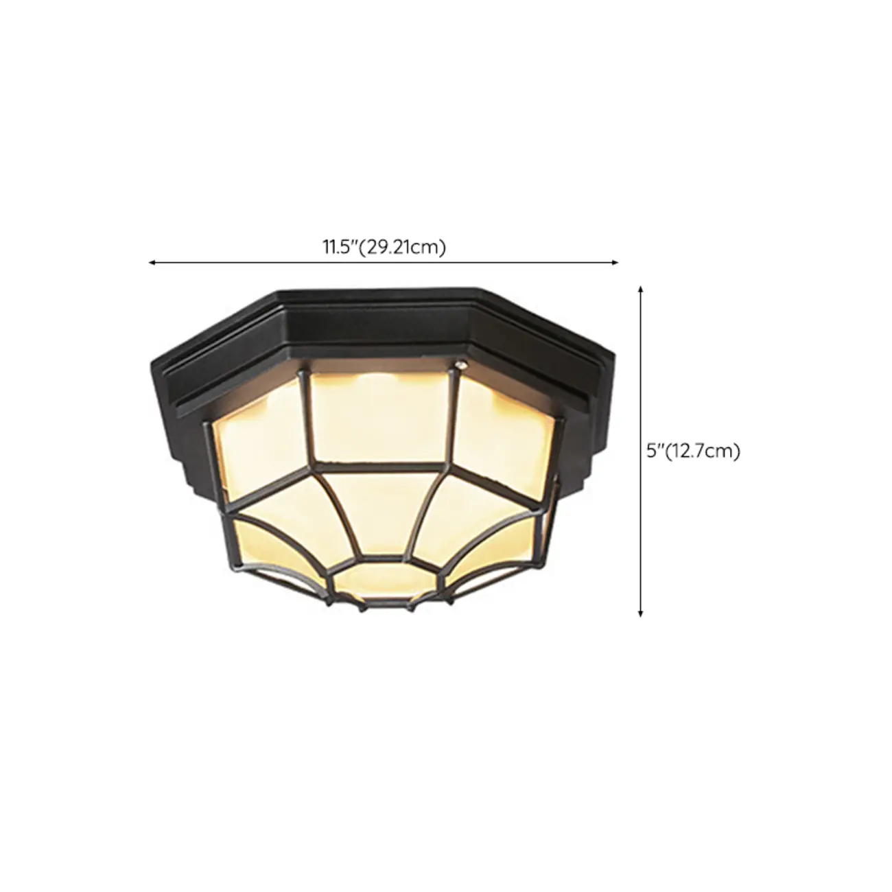 Outdoor Industrial Dimmable LED Flush Mount Ceiling Light | homeyfad