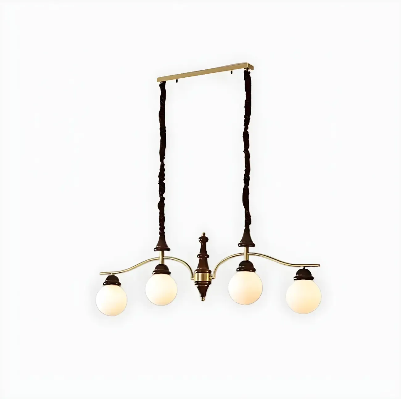 Kitchen Modern Brown Glass Globe Island Pendant Light Image - 4