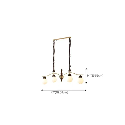 Kitchen Modern Brown Glass Globe Island Pendant Light #size