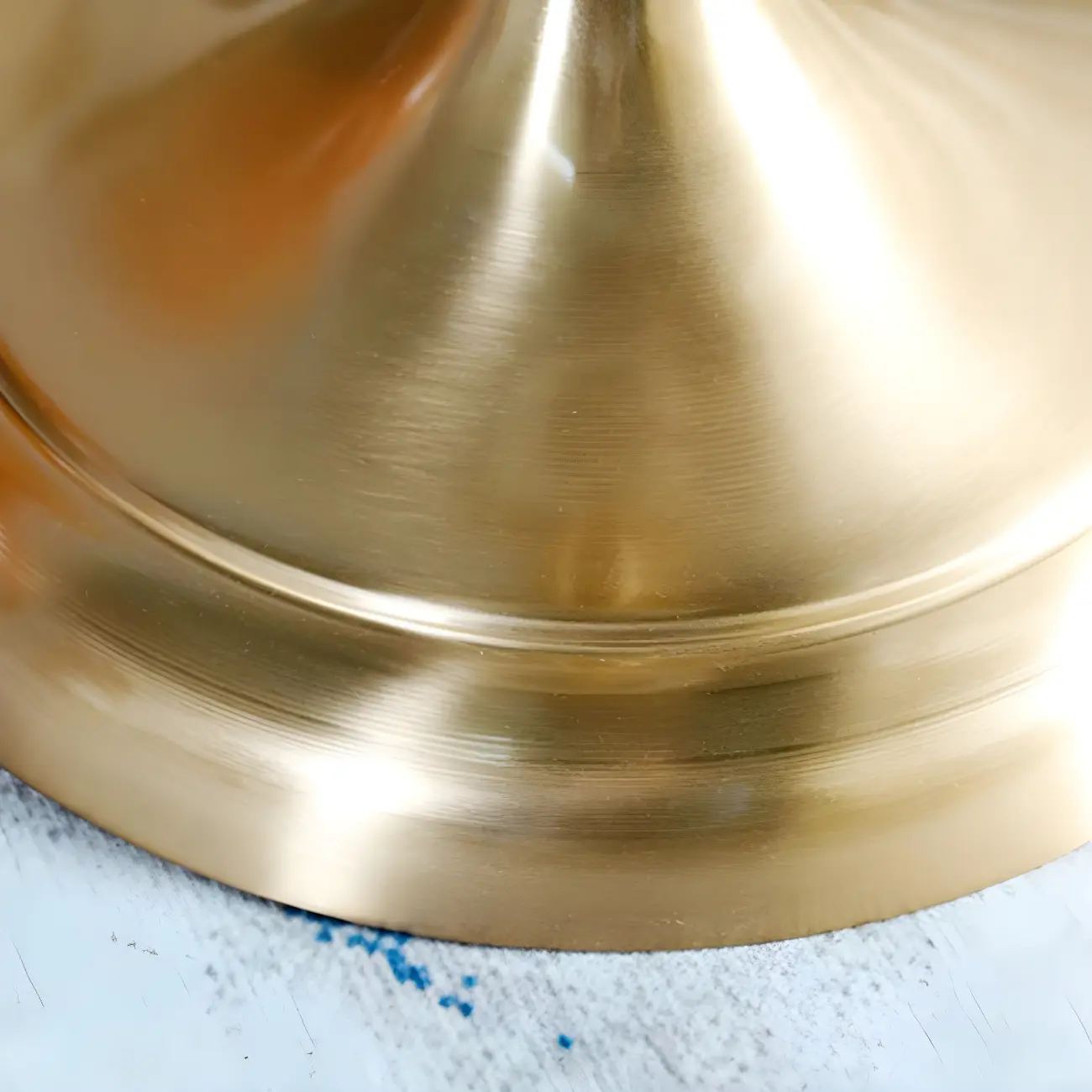 Modern Gold Floor Lamp with Flower Shade and Shelf Image - 9 | homeyfad