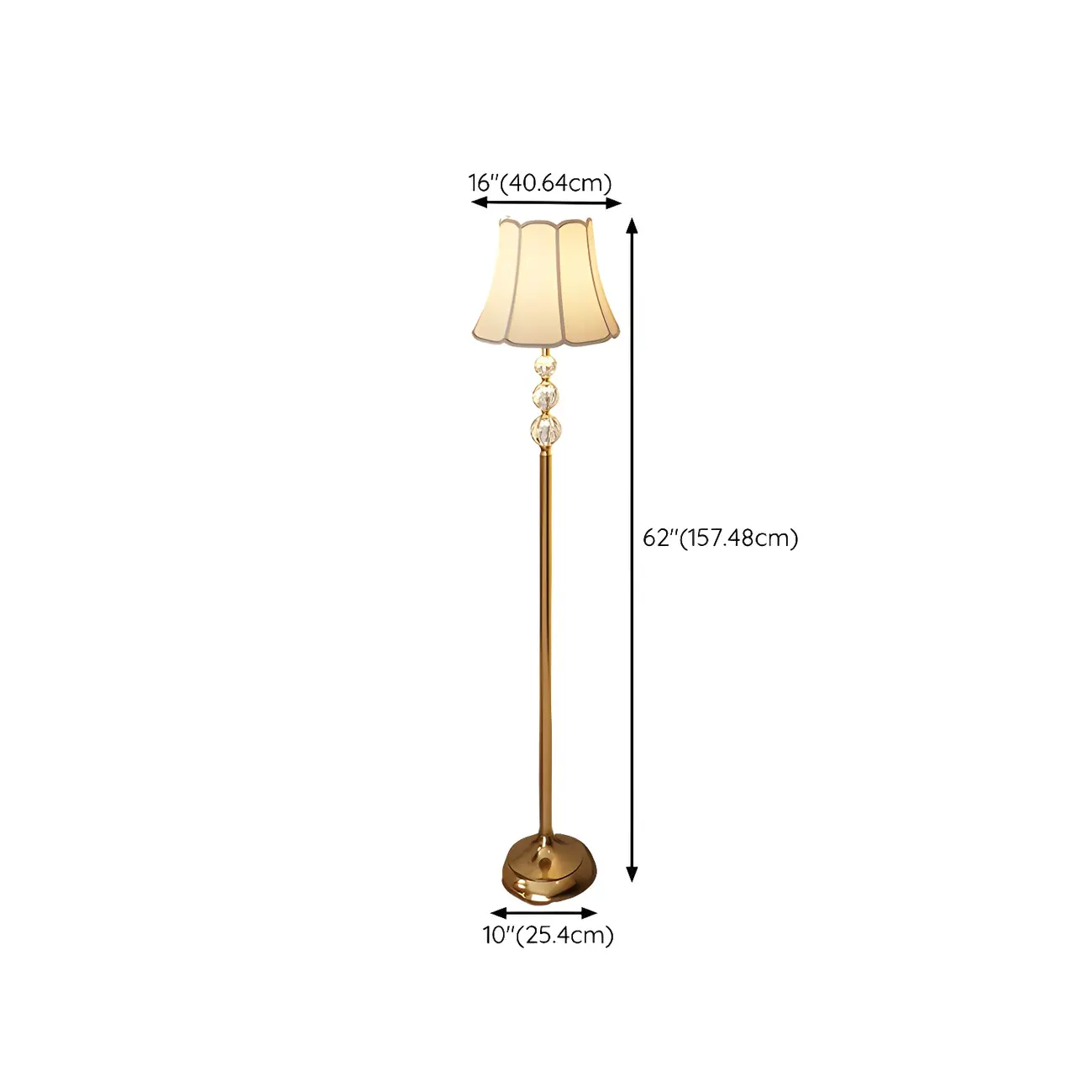 Modern Gold Floor Lamp with Flower Shade and Shelf Image - 15 | homeyfad