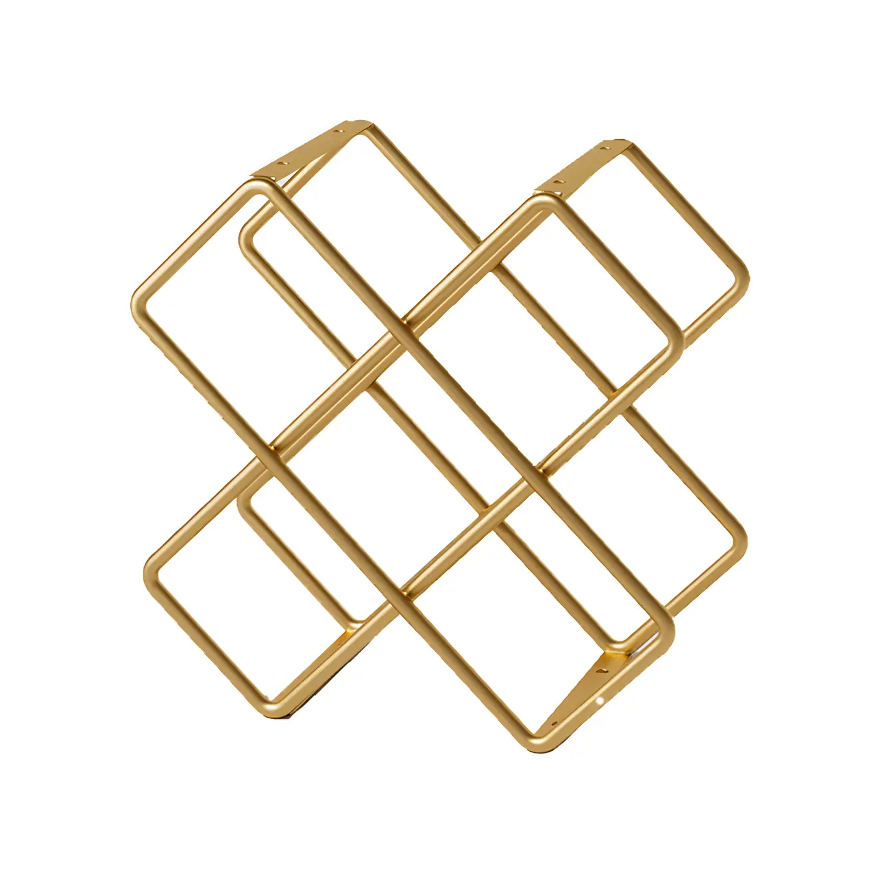 Tabletop Gold Metal Stackable Wine Bottle Rack Image - 5 | homeyfad