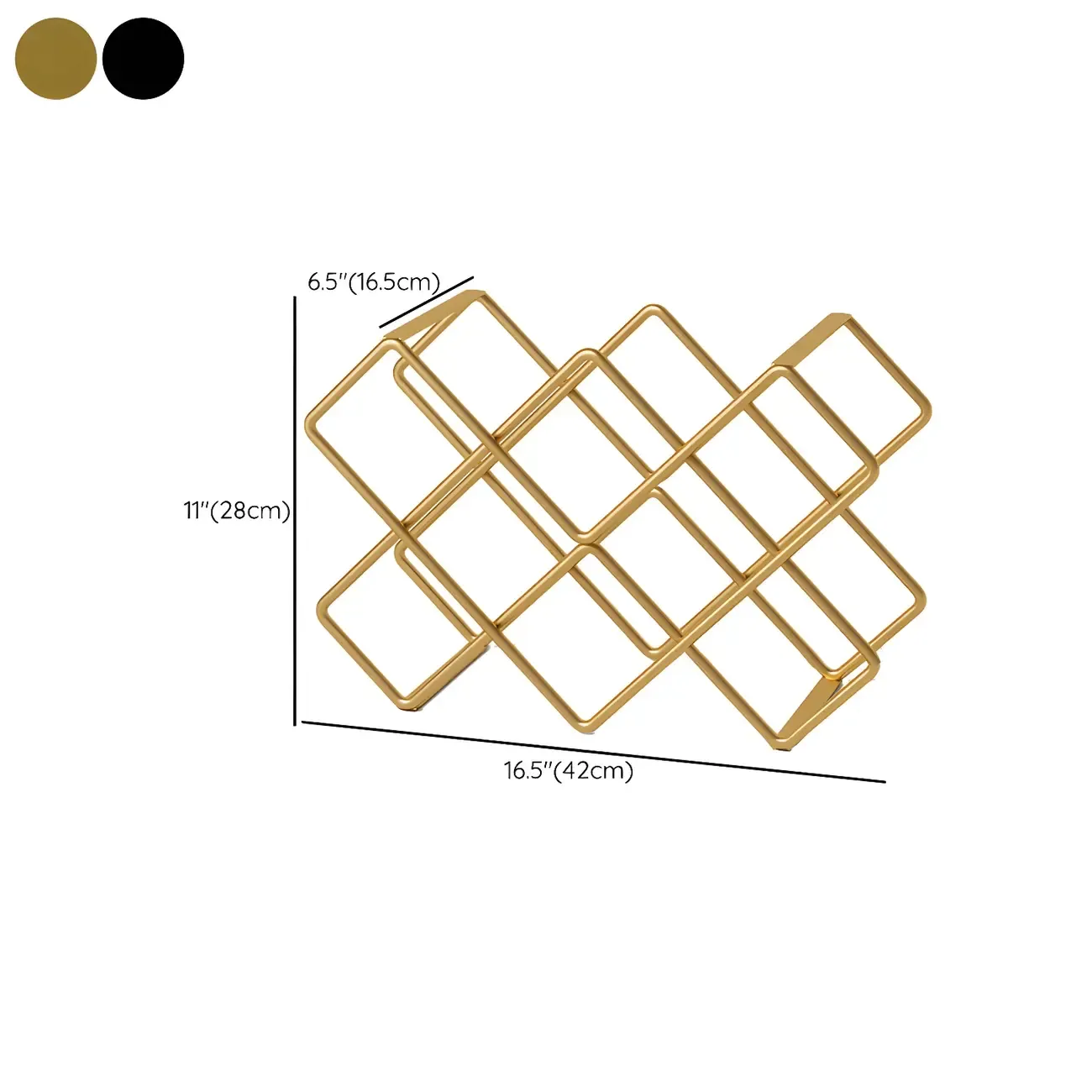 Tabletop Gold Metal Stackable Wine Bottle Rack #size