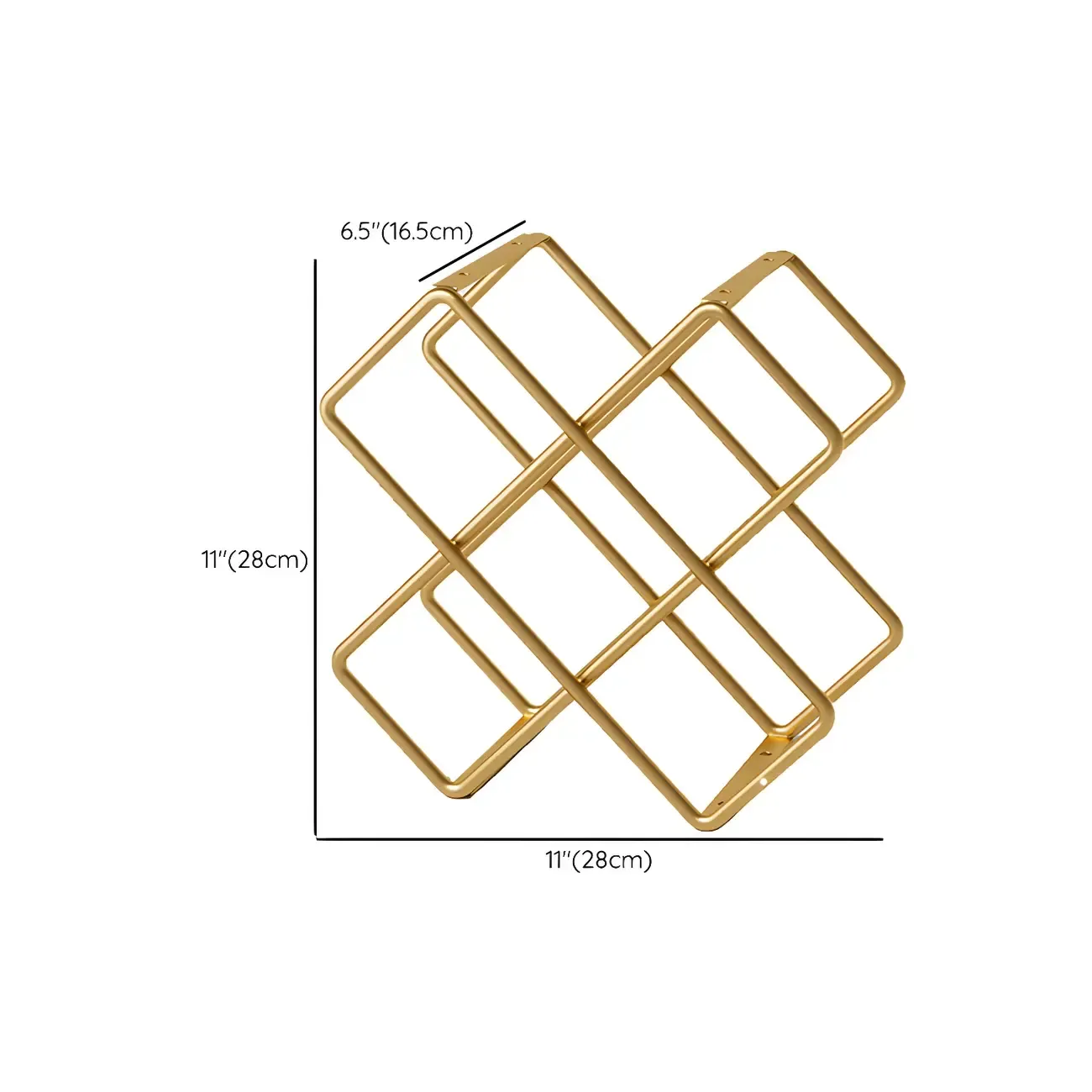 Tabletop Gold Metal Stackable Wine Bottle Rack Image - 9