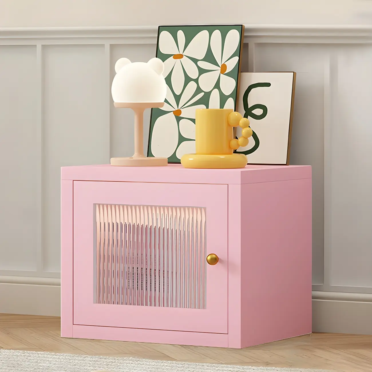 Modern Metal White Stackable Display Cabinet with Glass Door Image - 14 | homeyfad