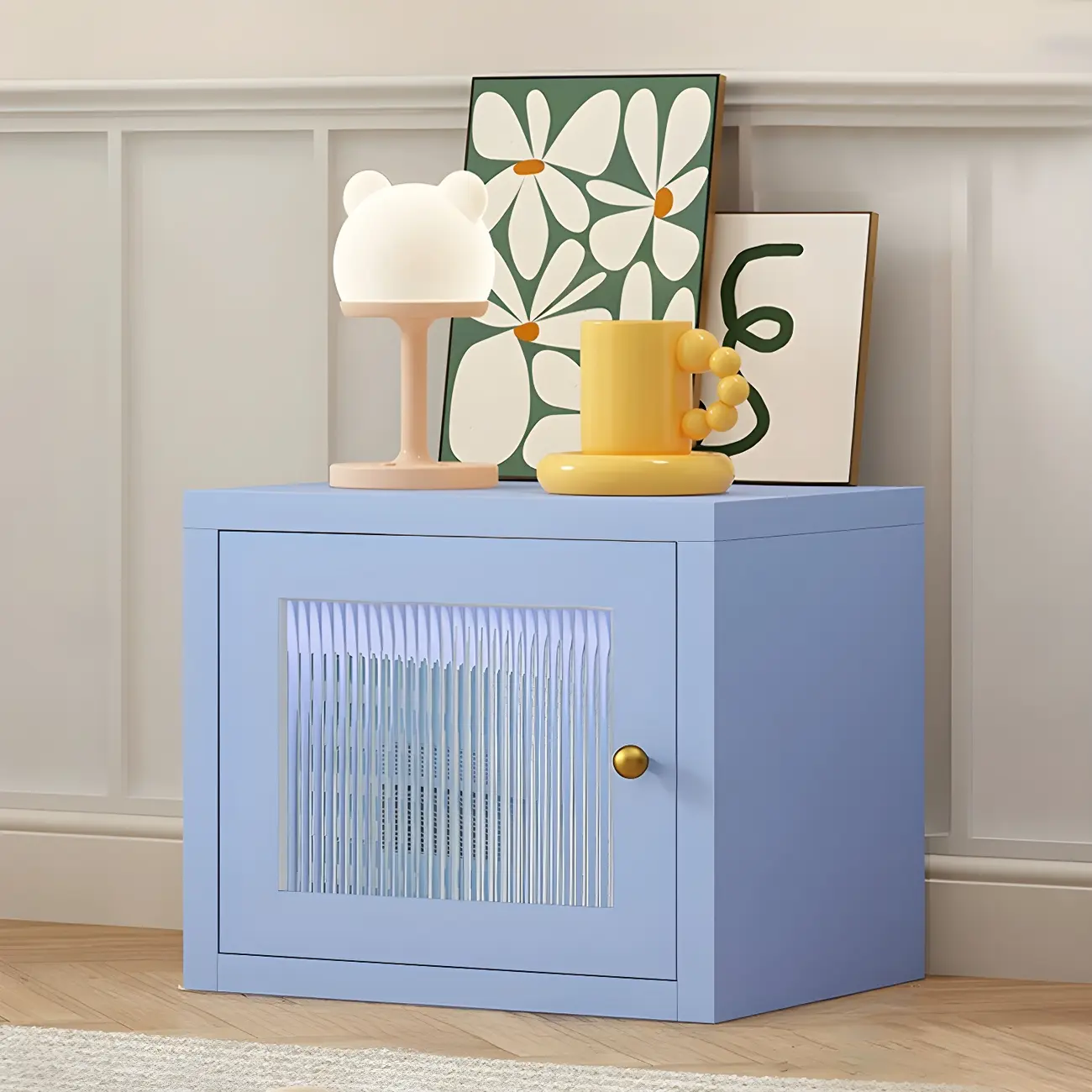 Modern Metal White Stackable Display Cabinet with Glass Door Image - 22 | homeyfad