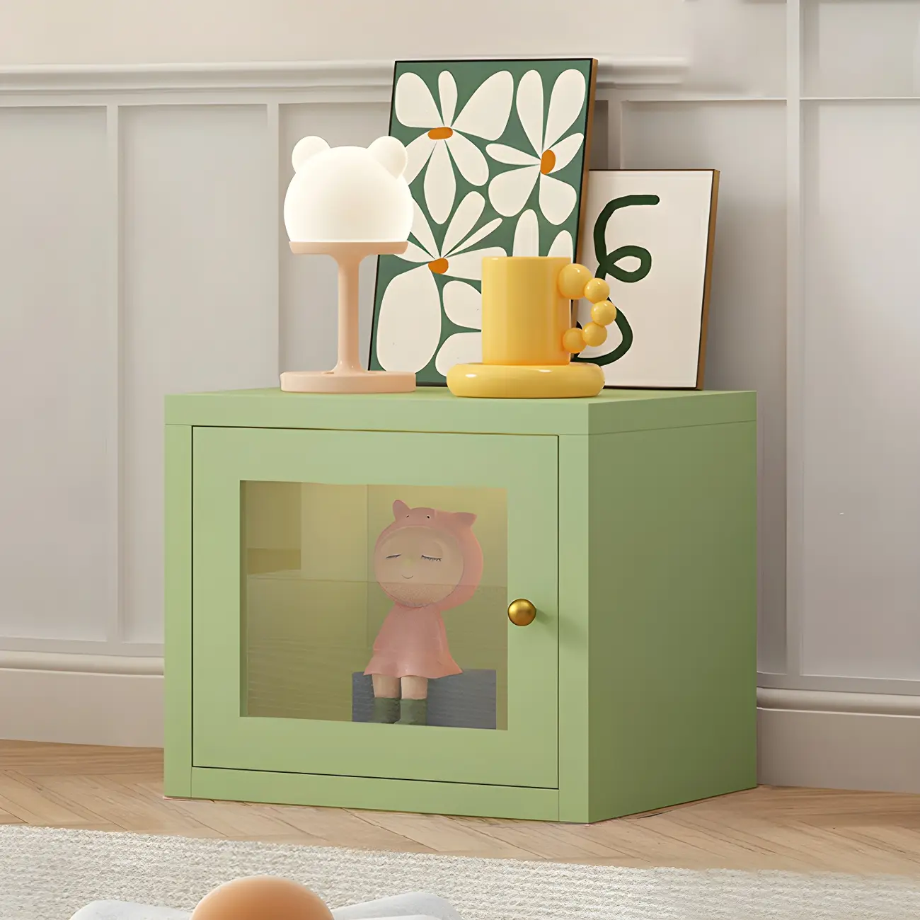 Modern Metal White Stackable Display Cabinet with Glass Door Image - 26 | homeyfad