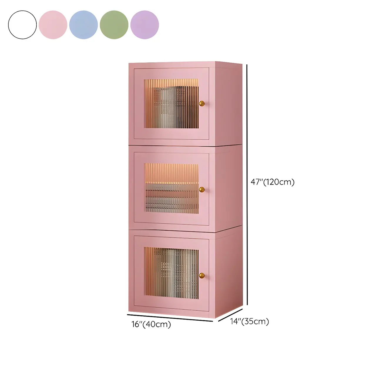 Modern Metal White Stackable Display Cabinet with Glass Door Image - 44 | homeyfad