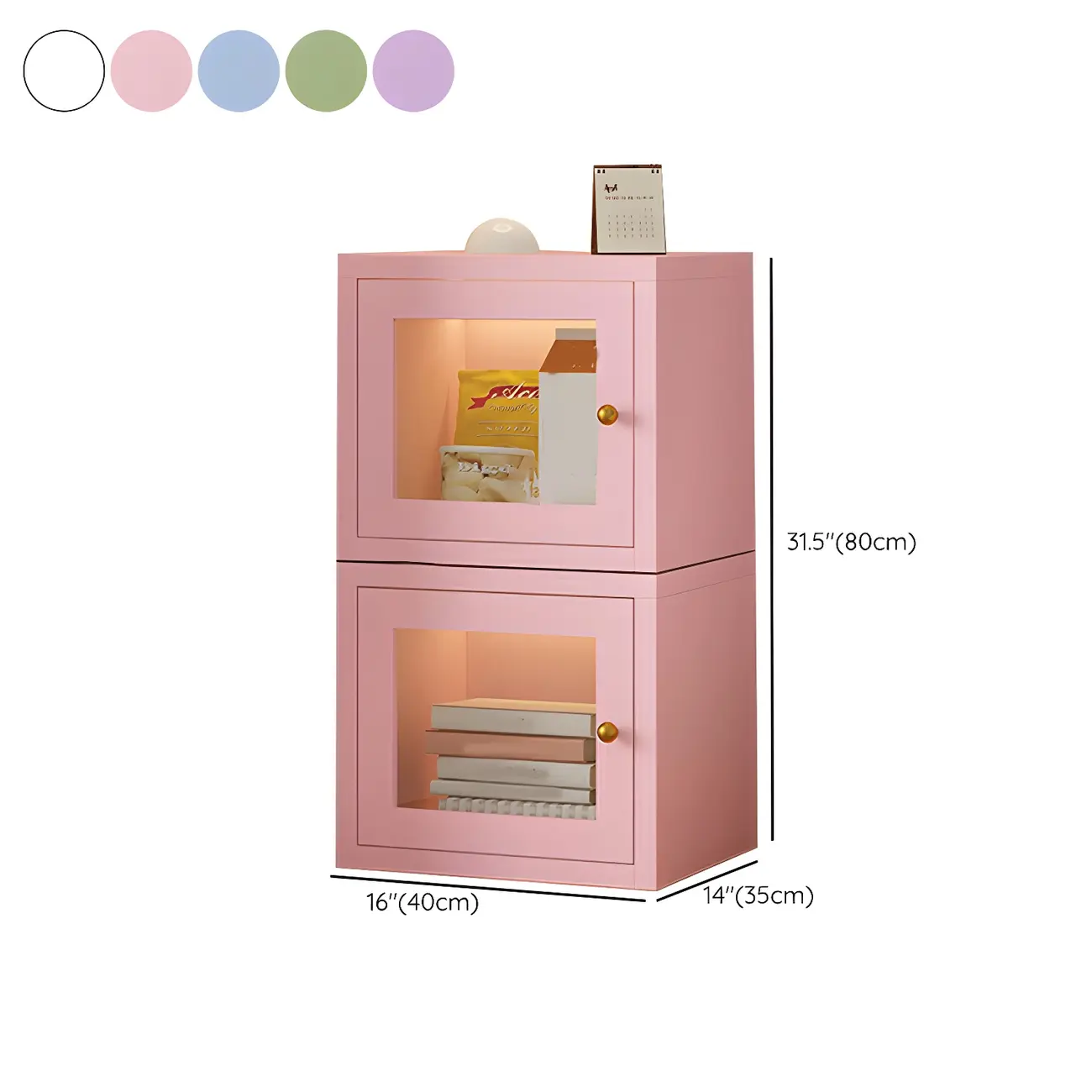 Modern Metal White Stackable Display Cabinet with Glass Door Image - 47 | homeyfad