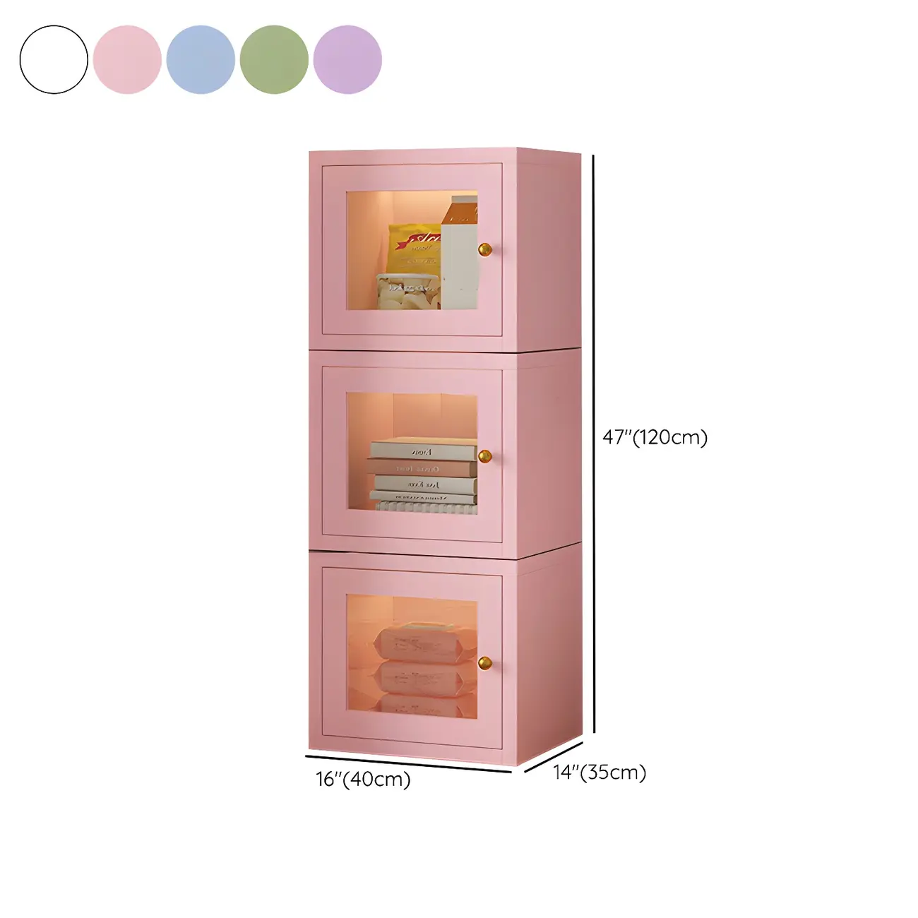 Modern Metal White Stackable Display Cabinet with Glass Door Image - 48 | homeyfad