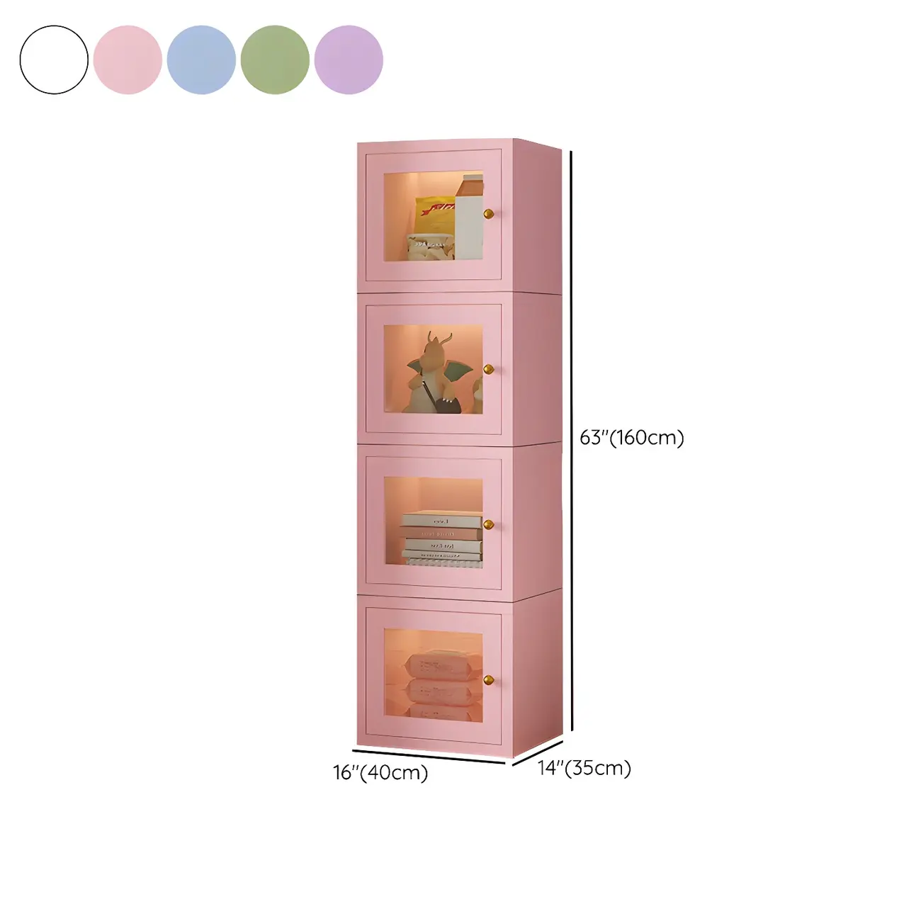 Modern Metal White Stackable Display Cabinet with Glass Door Image - 49 | homeyfad