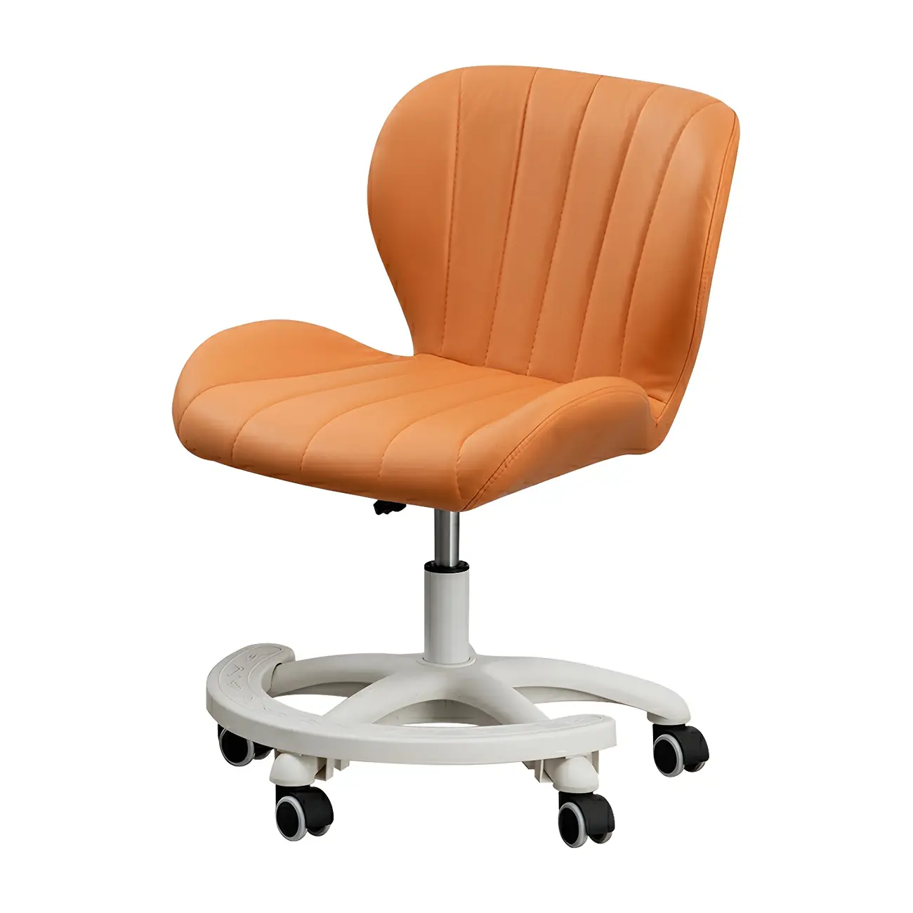 Casual Orange Leather Adjustable Swivel Office Chair Image - 2 | homeyfad