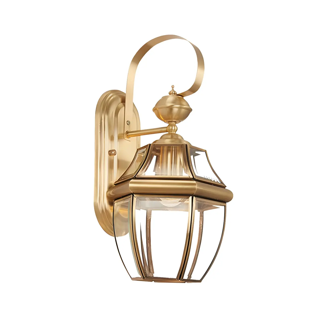 Transparent Gold Glass LED Wall Sconce with Metal Frame | homeyfad