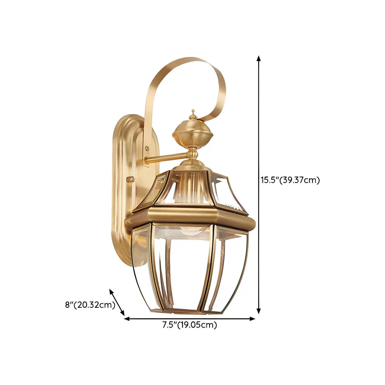Transparent Gold Glass LED Wall Sconce with Metal Frame | homeyfad