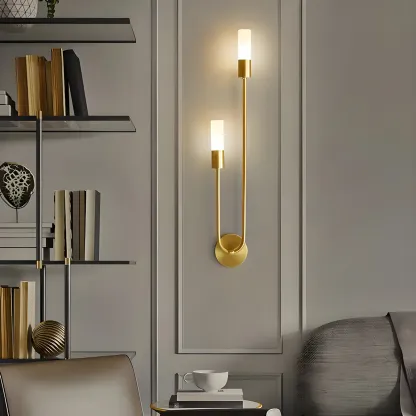 2-Light Modern Cylinder Coppery Wall Sconce for Living Room