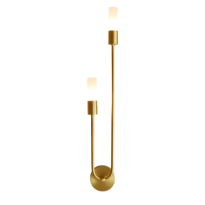 2-Light Modern Cylinder Coppery Wall Sconce for Living Room