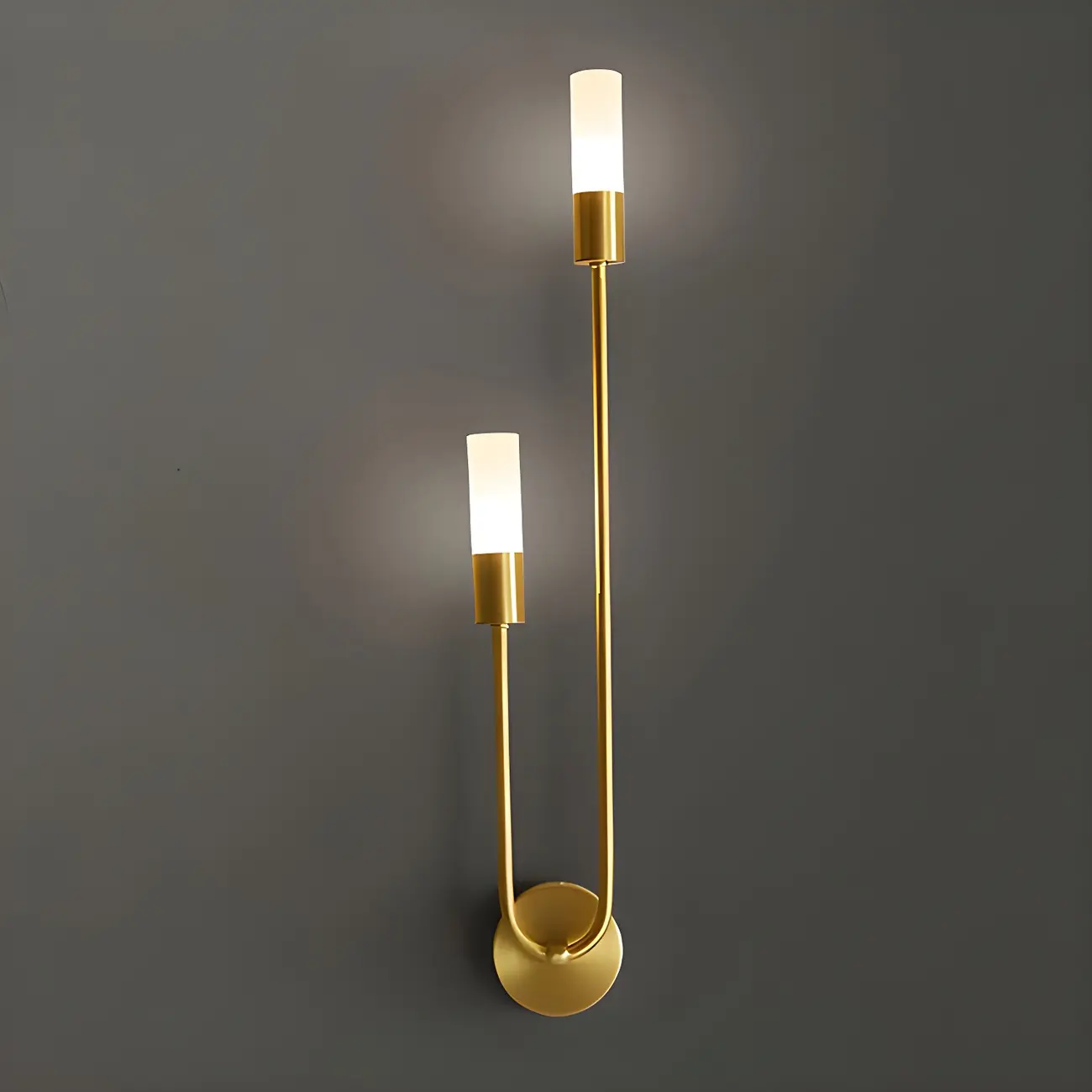2-Light Modern Cylinder Coppery Wall Sconce for Living Room | homeyfad
