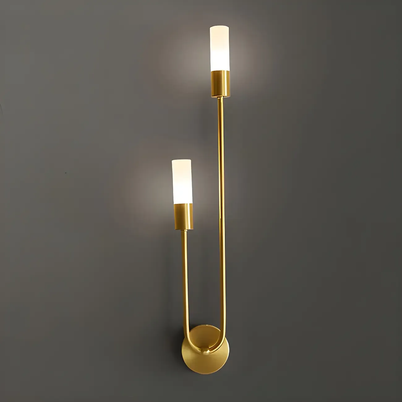 2-Light Modern Cylinder Coppery Wall Sconce for Living Room
