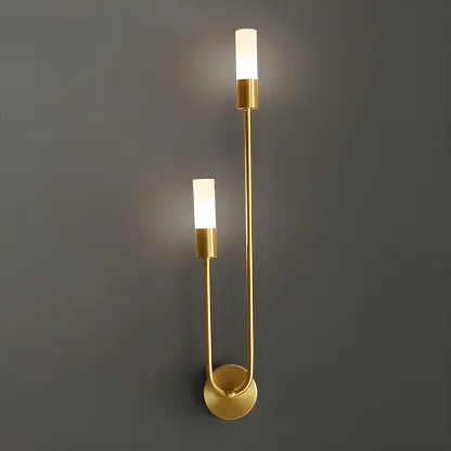 2-Light Modern Cylinder Coppery Wall Sconce for Living Room