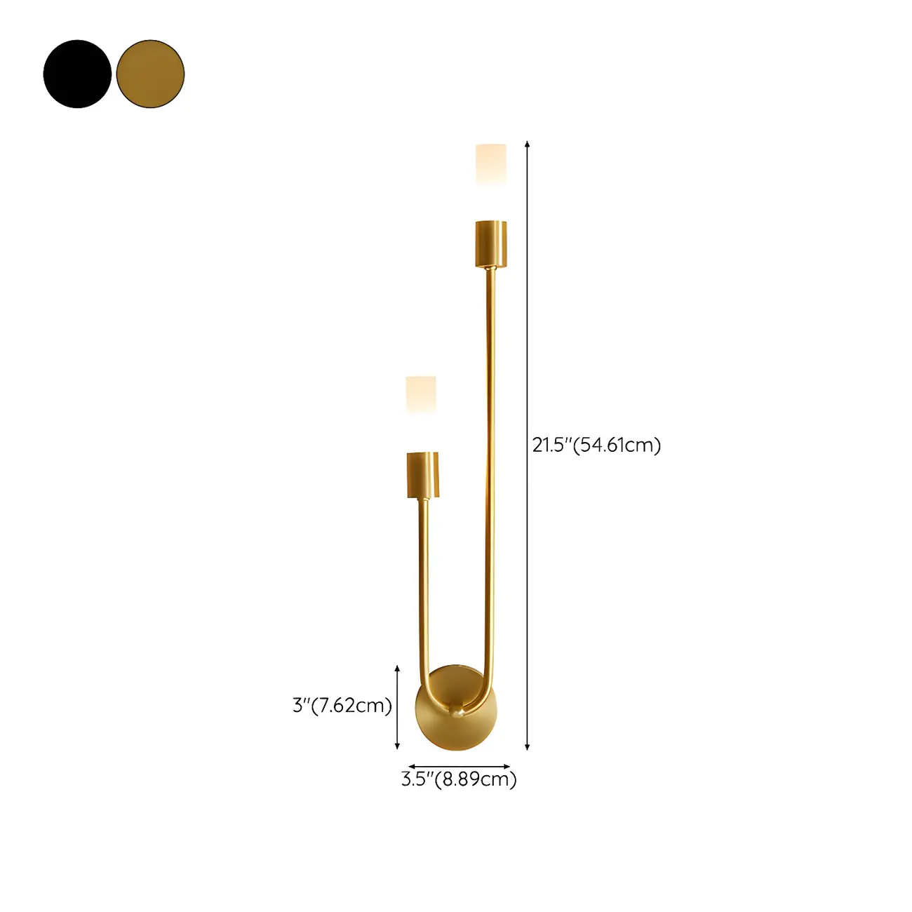 2-Light Modern Cylinder Coppery Wall Sconce for Living Room   #size