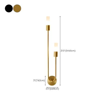 2-Light Modern Cylinder Coppery Wall Sconce for Living Room