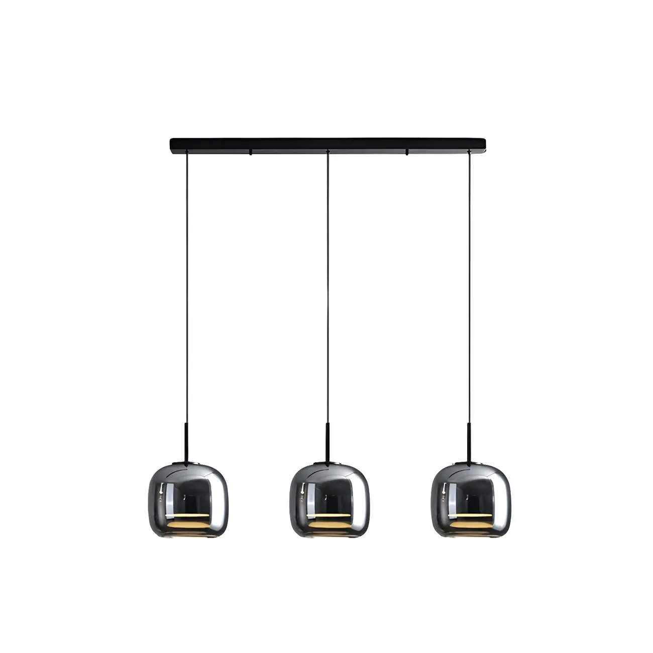 Modern Grey Glass Cylinder LED Island Light Dimmable for Kitchen Image - 6 | homeyfad