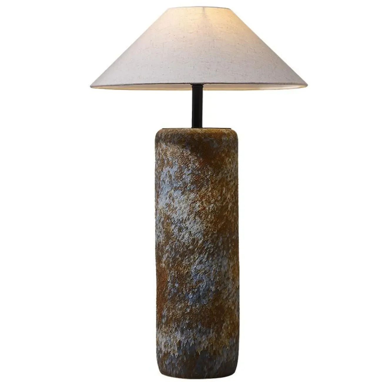 Modern Rustic Ceramic Floor Lamp with Rocker Switch Image - 6