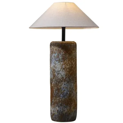 Modern Rustic Ceramic Floor Lamp with Rocker Switch Image - 6