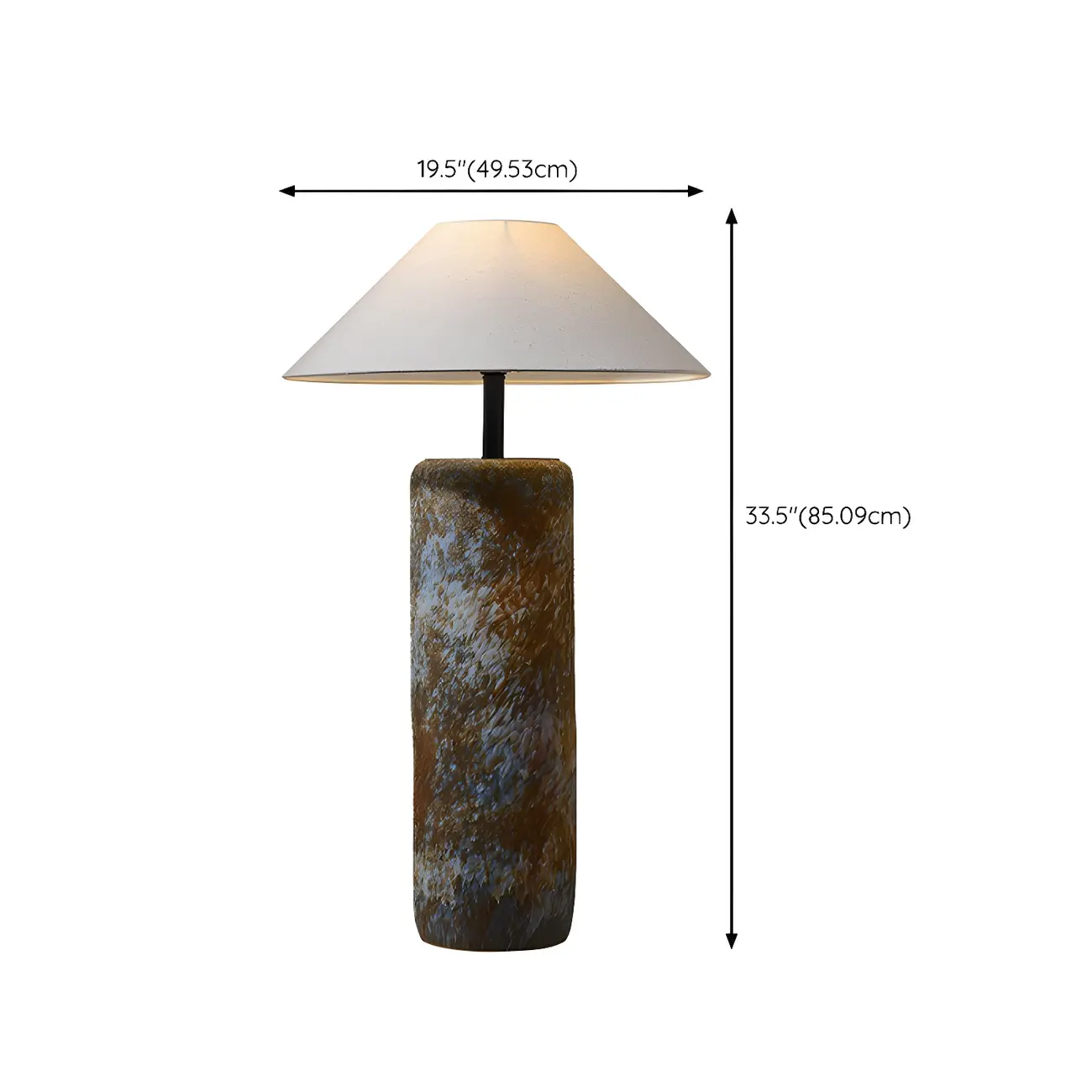 Modern Rustic Ceramic Floor Lamp with Rocker Switch #size | homeyfad