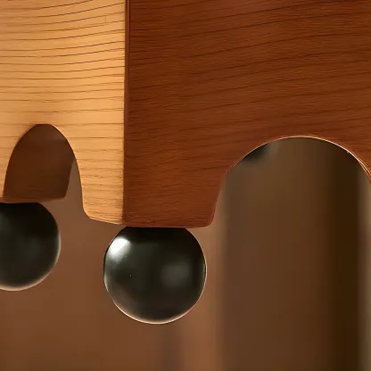 Traditional Octagon Wood Side Table with Pedestal Base for Home Image - 9