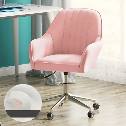 Modern Yellow Leather Upholstered Adjustable Swivel Office Chair Image - 6