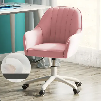 Modern Yellow Leather Upholstered Adjustable Swivel Office Chair Image - 25