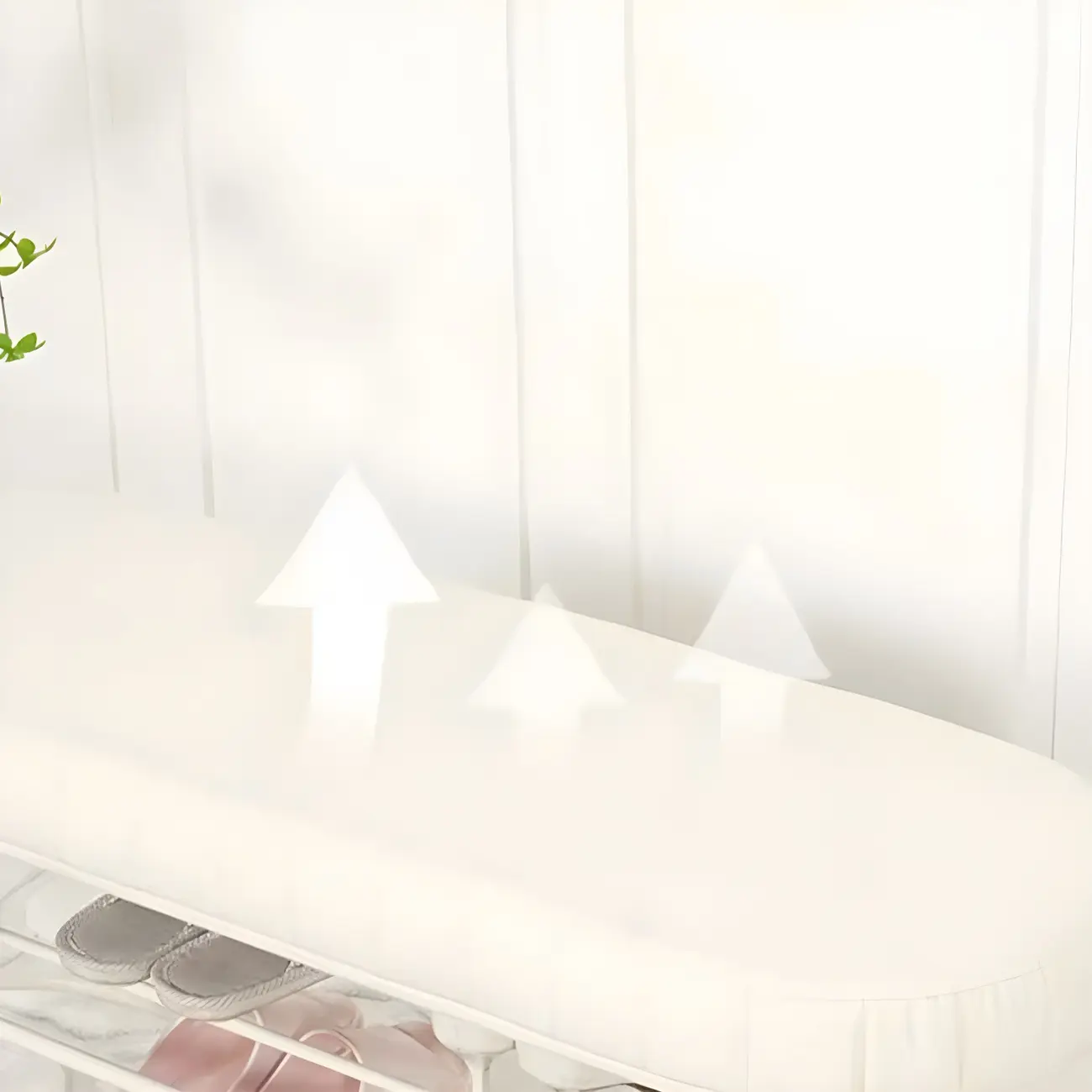 Elegant Oval Metal Cushioned Shoe Rack Bench Image - 8 | homeyfad