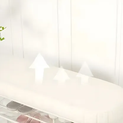 Elegant Oval Metal Cushioned Shoe Rack Bench Image - 8