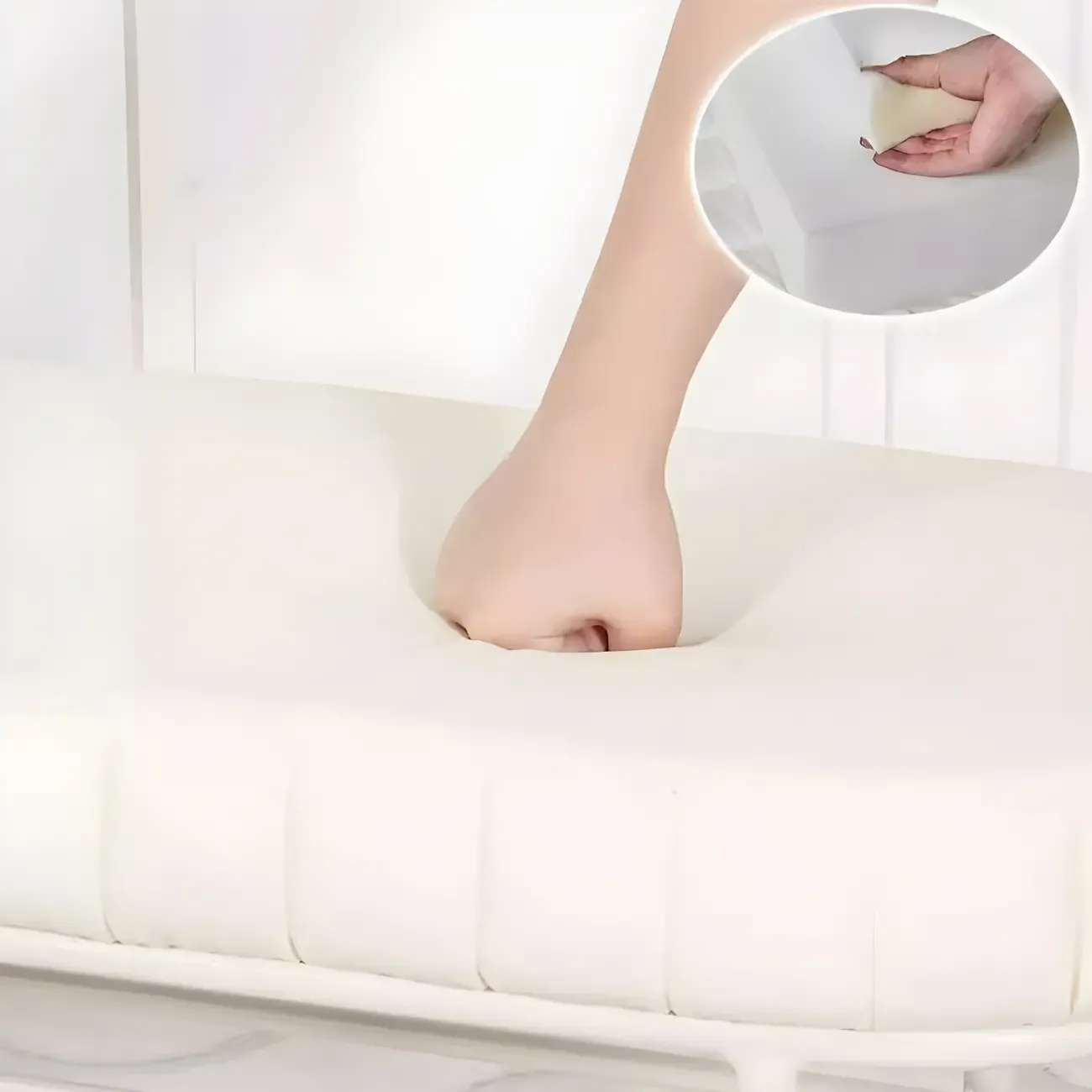 Elegant Oval Metal Cushioned Shoe Rack Bench Image - 11