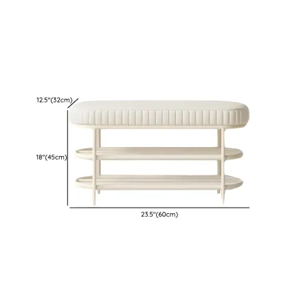 Elegant Oval Metal Cushioned Shoe Rack Bench #size