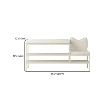Elegant Oval Metal Cushioned Shoe Rack Bench Image - 16