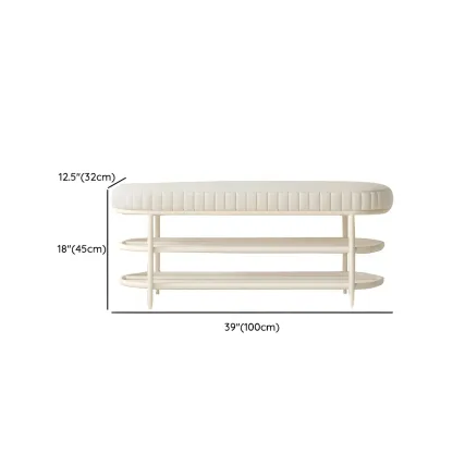 Elegant Oval Metal Cushioned Shoe Rack Bench Image - 17