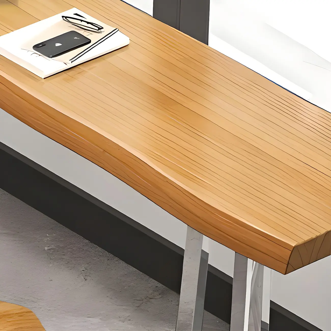 Stylish Sliver Base Wooden Bar Height Table for Pub Image - 3 | homeyfad