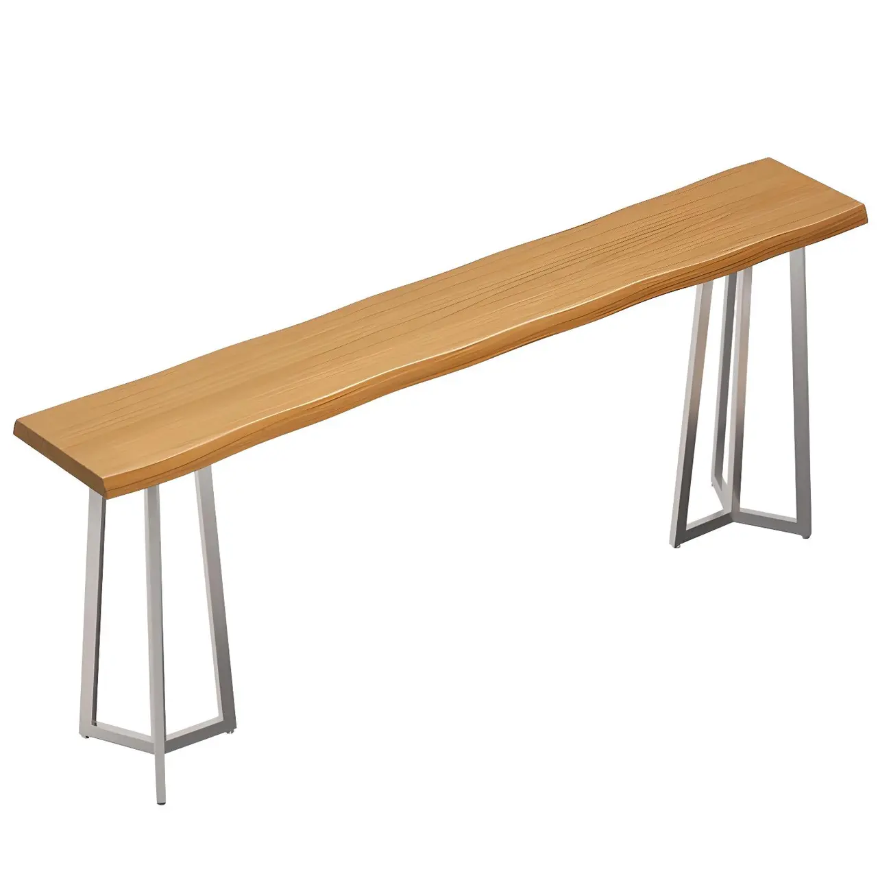 Stylish Sliver Base Wooden Bar Height Table for Pub Image - 5 | homeyfad