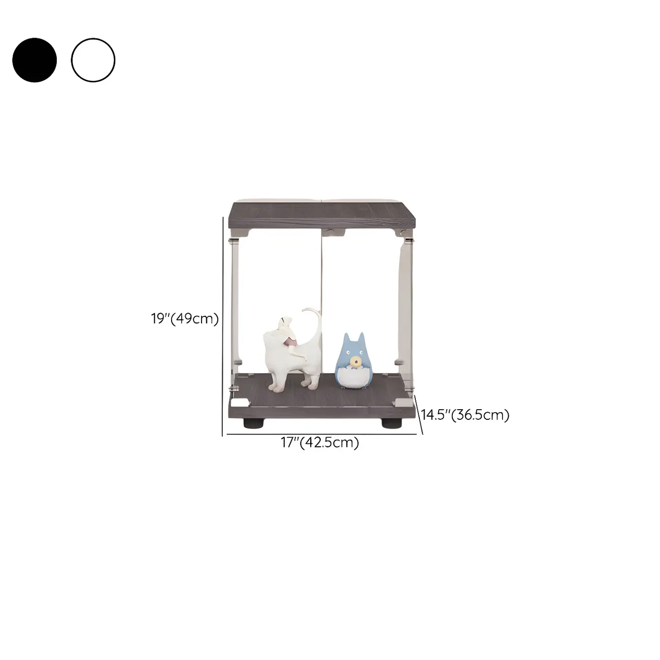 Minimalist Rectangular 4 Shelves Clear Glass Curio Cabinet #size